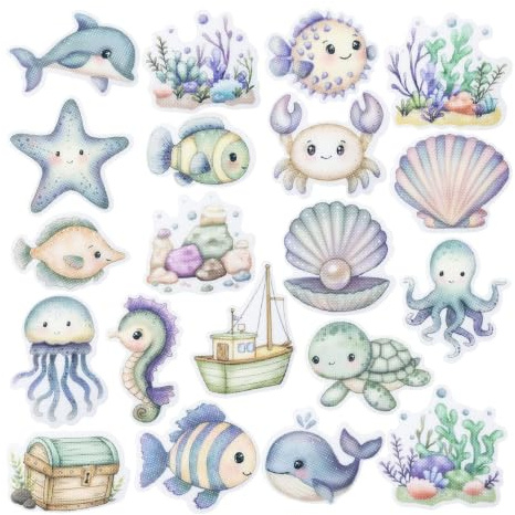 20pcs Non Slip Bath Stickers Sea Animal Anti Slip Shower Decals Set | Non Slip Bath Stickers 20pcs Sea Animal Shower Stickers Strong Adhesive Anti Slip Bathroom Treads Kids Safe Shower Decals