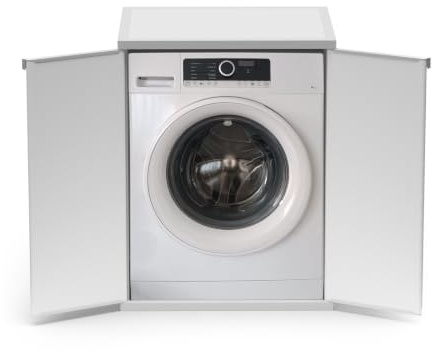 BB BuyBath Mueble para lavadora de resina para exterior o interior, color blanco, 68,5 x 64 x 88 cm
