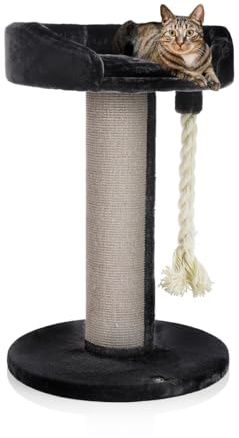 CanadianCat Company | Kratzbaum Ontario - XXL Katzenlounge 100 cm Höhe | anthrazit | Ø 20cm Sisal-Kratzstamm