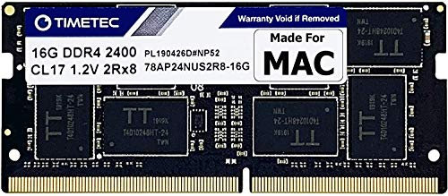 Timetec 16GB Compatible para Apple 2017 iMac (27 Pulgadas con Retina 5K, 21.5 Pulgadas con Retina 4K/Non-Retina 4K) DDR4 2400MHz PC4-19200 CL17 SODIMM Memoria Mac RAM