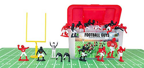 Kaskey Kids Football Guys, Red White vs. Navy White, 30 Pieces in Each Set, Includes 2 Teams, Accessories, and Travel Storage Case, Nostalgic Sports Action Figures for Imaginative Play, Ages 3 and Up