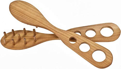Reine Natur Spaghetti Heber mit Portionierer aus Kirschholz geölt 32 cm lang
