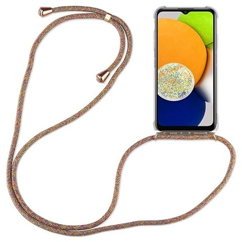 betterfon Hülle Kompatibel mit Samsung Galaxy A03 | Handykette Smartphone Halskette Hülle mit Band | Handyhülle mit Kordel zum Umhängen Kompatibel für Galaxy A03 | Rainbow