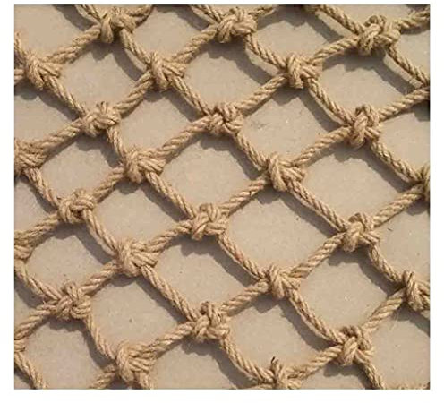 Seil Jute-Webnetz 4 mm * 6 cm Kindersicherheits-Hanfseilnetz - Hintergrundwand Dekoratives Netz Juteschnur Schnurnetz Outdoor-Training Kletternetz (Größe: 1 * 1 m （3.28 * 3.28ft)