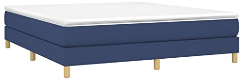 vidaXL Boxspring-sängram blå 160x200 cm tyg
