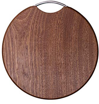 PURRL Schneidebrett, umkehrbares Schneidebrett aus Ebenholz, Küche, runder Hackblock aus ganzem Holz mit Edelstahlgriff für Gemüse und Obst (Color : 36x3cm) Little Surprise