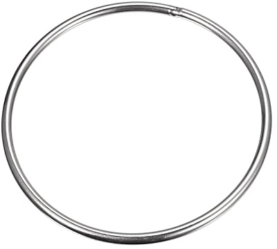 sourcing map 1 Stück O Ringe Edelstahl 304 Metallringe, 120 mm Außendurchm. 5 mm Dicke Geschweißter O-Ring für Befestigung Schrauben Haken Campinggürtel Hundeleinen Taschen Paracord