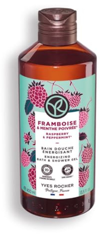 Yves Rocher BAIN DE NATURE Duschbad Framboise & Menthe Poivrée, Aroma-Schaumbad & pflegendes Duschgel