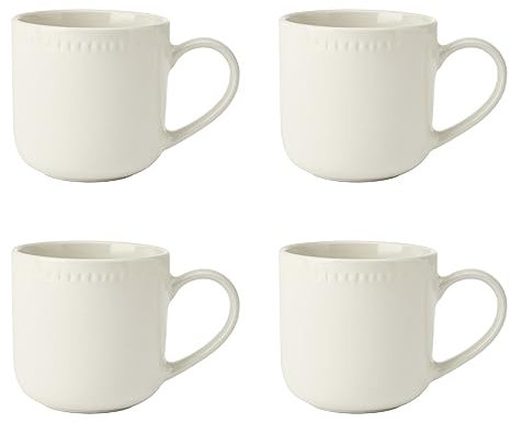 MIKASA Cranborne - Set di 4 tazze in gres porcellanato, 320 ml, in confezione regalo