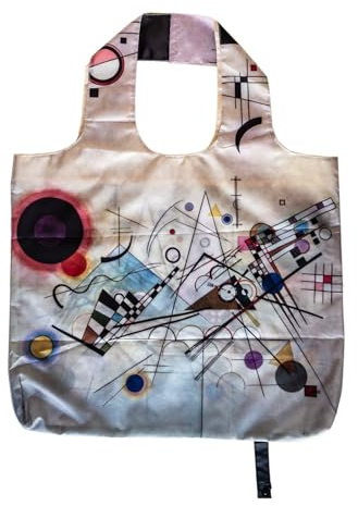 PracticDomus Faltbare und wiederverwendbare Einkaufstasche mit großem Fassungsvermögen mit Originalmustern, Kandinski