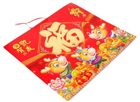 STOBOK Traditioneller Chinesischer Hängekalender Aus Papier Klar Bedruckt Feiner Monatswandkalender Büro Und Haushalt