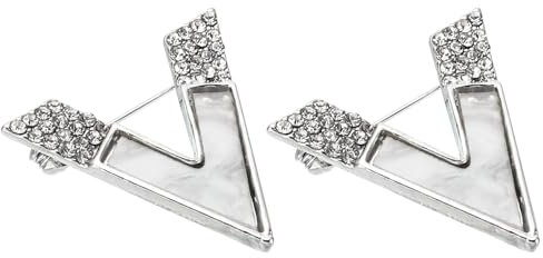 PATIKIL V Sicherheits-Dekorative Pins Brosche Clip Verschlussnadel, 2 Stück Anti-Exposure Emaille für Damen Pullover, Schultertücher, Kragen, Kleid, Silber
