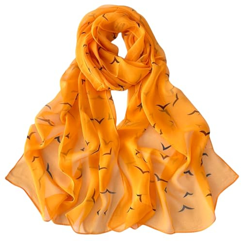FAIRYGATE Écharpe Femme en Soie Silk Scarf Women Chiffon Shawl Long Foulards Châle Foulard Tête Mince Femmes Plage Châles Convient à Toutes les Occasions B7124