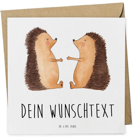 Mr. & Mrs. Panda Personalisierte Deluxe Karte Hochzeit Igel - Geschenke, Liebe, Grußkarte Selber Drucken, Geburtstagskarte, Selbst Gestalten, glücklich, Hochzeitskarte, Ehe, Grußkarten Personalisiert