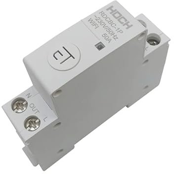 DOBRVVGT Magnetotermico,Disyuntor Interruptor de Circuito Temporizador de Control Remoto Inteligente Home DIN Rail WIFI Interruptor Inteligente fábrica(20A)