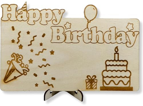 DIWULI Tischschild Happy Birthday | zum Aufstellen auf Tisch | Made in Germany | Tisch-Deko für Kinder-Geburtstag Junge Mädchen | Dekoration