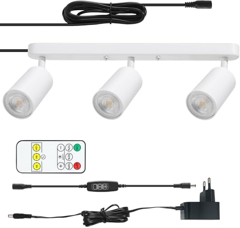 Monsing Deckenstrahler 3 Flammig 15W 3000K Schwenkbar Deckenleuchte Küche Spots Deckenleuchte Deckenlampe Spots Strahler Deckenleuchte für Küche, Wohnzimmer, Schlafzimmer
