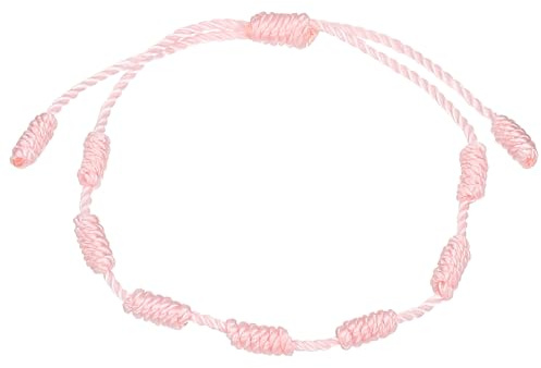 PATIKIL Pulsera de nudo, hecha a mano, ajustable, protección de cuerda de buena suerte, pulsera trenzada para regalo