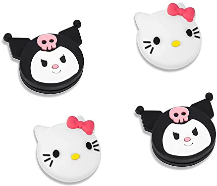 PERFECTSIGHT Bonitas tapas de agarre para el pulgar para Switch 2, PS5, PS4, Xbox Series X/S, Xbox One, Switch PRO, 4 piezas de goma suave Kawaii analógicas para joystick cubierta (KT+KLM)