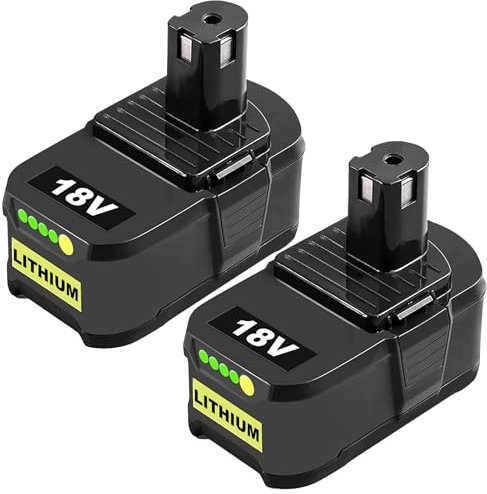 2 Stück 8,0Ah Elektrowerkzeuge akku für ryobi Akku 18V RB18L50 RB18L40 RB18L25 RB18L15 RB18L13 P108 P107 P122 P104 P105 P102 P103 mit LED-Ladeanzeige (2PCS 8000mAh)