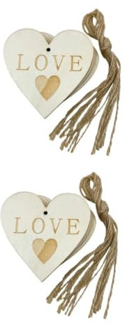 ABOOFAN 2 Sätze Liebe Herzanhänger Ornamente Hochzeitsdusche Dekorationen Geführte Lichterketten Hochzeitsdeko Wedding Decoration Hängende Anhänger Hochzeitsanhänger Hölzern 20 Stück * 2