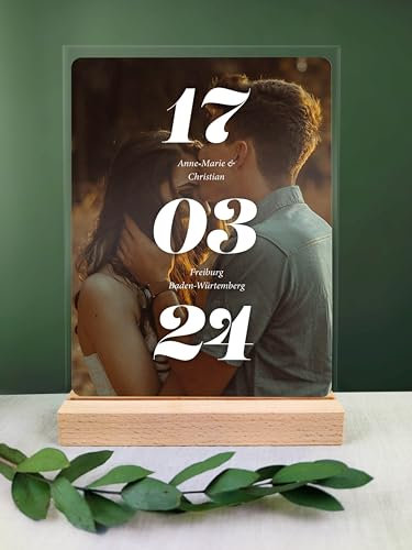 Geschenk Für Sie - Jahrestag - Foto Acryl Foto personalisiert - Geschenke Für Freundin, Pärchen Deko, Partner Geschenke, Partnergeschenk Für Männer, Paar Geschenk
