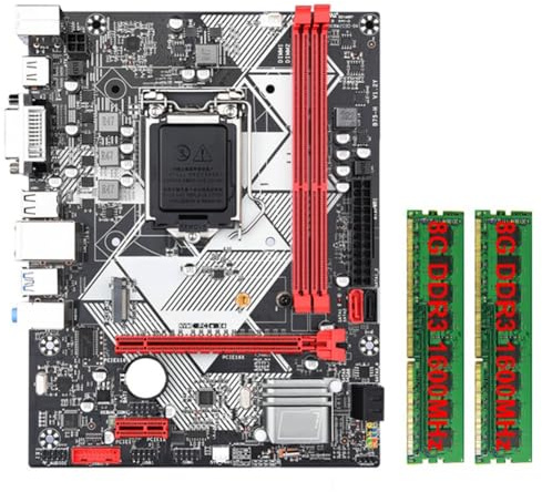 Pesderty Carte MèRe de Bureau B75-H avec 2X8G DDR3 1600 MHz RAM LGA 1155 pour Processeur I3 I5 I7 USB 3.0 SATA 3.0 Prenant en Charge Jusqu'à 16 Go