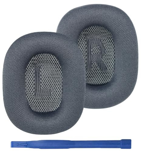 Adhiper Coussinets d’Oreille Améliorés pour AirPods Max (Version 2024), Coussinets en Tissu Maille avec Mousse à Mémoire de Forme Haute Densité, Confortables, Respirants, Couleur Fraîche (Minuit)