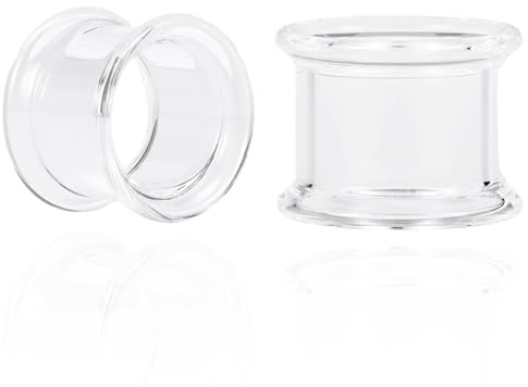 Vankula Ohr Tunnel 1 Paar Double Flared Flesh Plugs Glas für männer damen Ohrpiercing Gestreckte 6mm bis 16mm