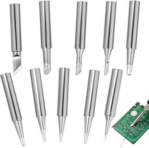 10-Pack 900M-T Series Soldering Iron Tips, High-Precision Soldering Tips for Electronics and DIY Projects, Durable and Heat Resistant