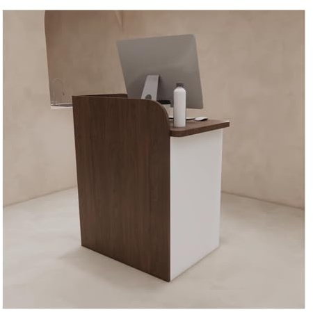 Modernt receptionsskrivbord med disk, välkommen kassabell för skönhetssalong, kontor och detaljhandel – snygg reception (höger, 80 cm/31,4 tum)
