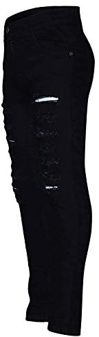 Jean stretch pour femme - Taille haute - Jean déchiré - Jean slim - Denim - Taille haute - Coupe skinny, Noir , XL