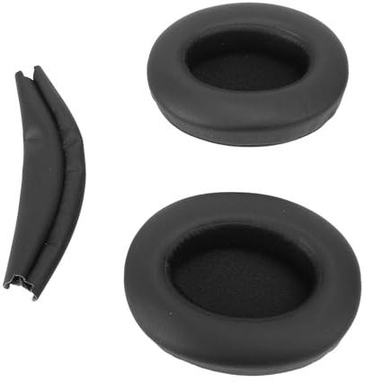 Xiuganpo Headphone Earpads, Protein Leather Soundproofing Headphone Ear Cushions Precise Fit for Replacement (Black)