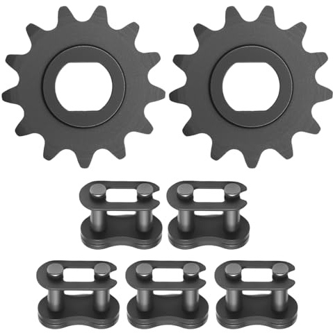 25H Chain with 13T Motor Sprocket and 5 Pcs Main Chain Links, Motor Engine Sprocket Replacement for MX500 SX500 Mcgrath Dirt Rocket Bike, for Bicycles Electric Scooters Mini Bike Go-Karts (13T)
