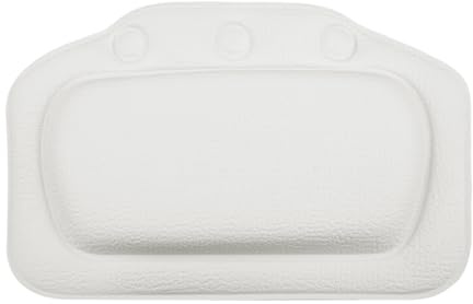 Lotsdonxia Soft PVC Waterproof Bath Pillow for Tub, Ergonomic Neck & Back Support Cushion with 3 Suction Cups for Home Relaxation (White)