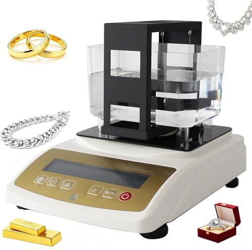 TDSYOCG Elektronisches Gold-Silber-Testgerät, Vollständiger Edelmetall-Analysator mit Dichtemessung, digitalem Goldreinheitstester, 1200g Kapazität und 0,01g Genauigkeit für All-in-One-Prüfungen