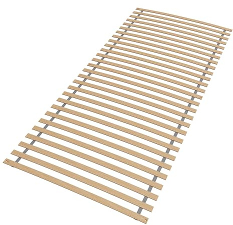 Sleepneo Rollrost 100x200, 28 Latten, Blauer Engel Zertifiziert, fertig montiert und gerollt, Traglast 130kg, Ergonomischer Lattenrost 100 x 200 cm aus Buchenholz