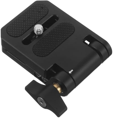 NUOBESTY Piastra a Sgancio Rapido Pieghevole in Alluminio per Supporto Fotocamera su Treppiede Morsetto Anti-inclinazione per Progetti Video e Fotografici