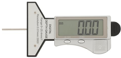 Jauge de profondeur de pneu numérique, outil de mesure précis et zéroable pour pneus de voiture, vérificateur numérique de profondeur de bande de roulement de pneu de 0 à 25,4 mm a