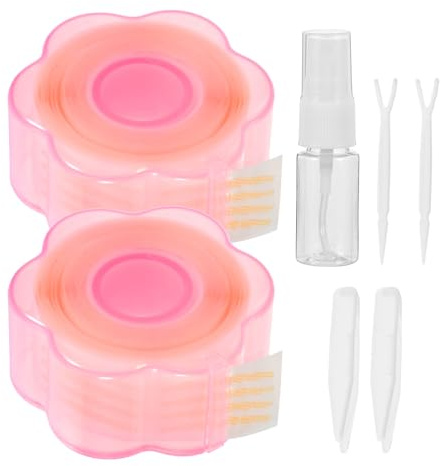 HINTRMENT Cinta Adhesiva para Párpados de Encaje Rosa Transpirable y Flexible con Spray Rociador, Herramienta de Maquillaje de Ojos Natural para Levantar Párpados en Niñas