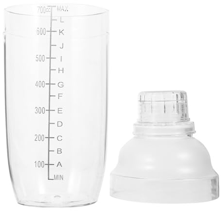 TOMETURE Shaker per Cocktail 700ml in PC Sigillato e Facile da Pulire, Bicchiere Miscelatore Graduato per Bar e Uso Domestico