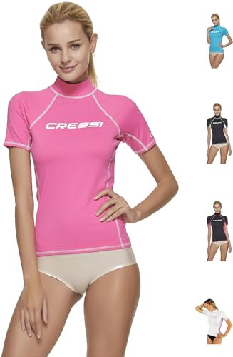 Cressi Rash Guard, Maglia Protettiva a Maniche Corte, in Speciale Tessuto Elastico, Protezione Solare UV/UPF 50+ Donna, Rosa, S