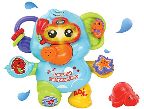 VTech- Lancelot L'ELEPHANT'Eau Baby Jouets Premier Age, 80-515305, Multicolore - Version FR