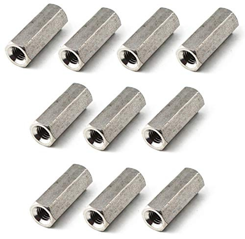 Tuerca de acoplamiento hexagonal larga M8 de acero inoxidable 304, tuerca de acoplamiento de varilla redonda