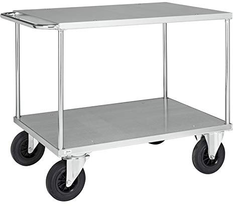 Tischwagen mit 2 Blechböden 1.300 x 800 x 900 mm, Traglast: 500 kg, verzinkt