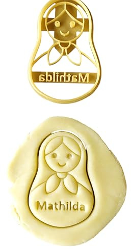 3DKOUPE - Emporte-pièce Matriochka - Poupée russe - Personnalisable avec texte - Couleur au choix - Conçu et fabriqué en France