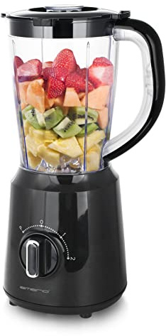 Emerio Standmixer BL-124816, BPA frei, Crush Ice Funktion, 1.5l Behälter, 2 Geschwindigkeiten + Pulse Funktion, Messereinheit aus Edelstahl, Sicherheitsschalter, geschirrspülgeeignet, 450 Watt
