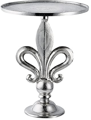 MichaelNoll Couchtisch Lilie Modern, Wohnzimmertisch Sofatisch Beistelltisch Tisch aus Metall, Aluminium Rund Deko Silber - Wohnzimmer, Esszimmer, Büro - 63 cm