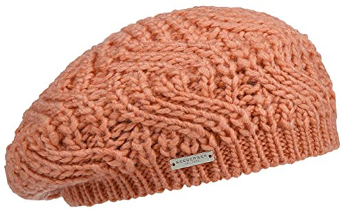 Seeberger Javina Strickbaske Baske Baskenmütze Damenbaske Winterbaske Damen - mit Futter Winter Herbst-Winter - One Size apricot