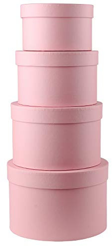 Oairse Boîte cadeau boîte à gâteaux boîte de rangement avec couvercle boîte cadeau ronde carton boîtes en carton boîtes de commande boîte cadeau boîte à bijoux, lot de 4